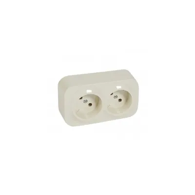 2x2P prizas inclined 45° pentruix - surface mounting - IP2X - 16A 250V~ - ivory