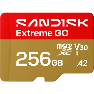 Card Memorie microSDXC SanDisk Extreme GO Android A2, 256Gb, Clasa 10 / UHS-1 U1 SDSQXGN-256G-GN6MN