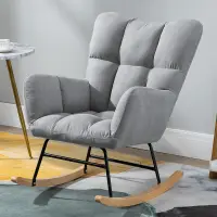 Fotoliu balansoar pentru relaxare cu material catifelat si cadru metalic