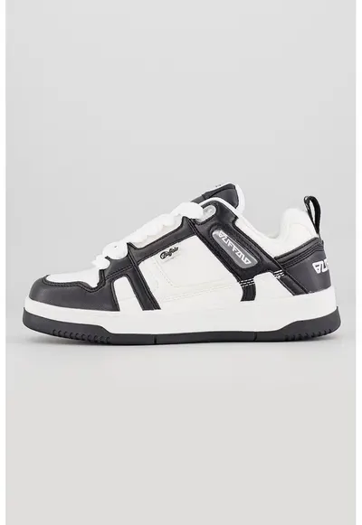 Pantofi sport low-cut de piele ecologica Azalia - Alb/Negru