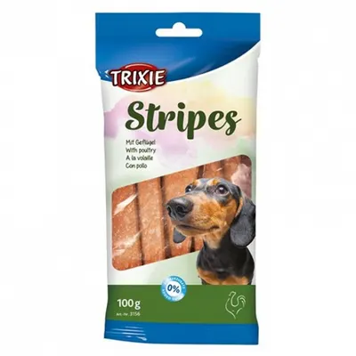 Recompense pentru caini Stripes cu pui 10 buc 100 gr
