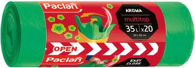 Saci de gunoi parfumați Paclan - Multitop, 35 l, 20 buc., verde