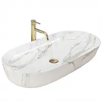 Lavoar oval REA CLEO, aspect de marmura, 81 x 41 cm