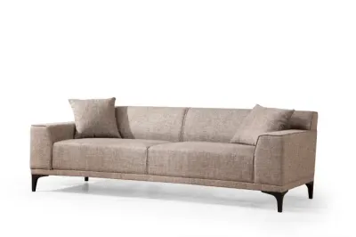 Canapea fixa PETRA, 3 locuri, cafeniu, 215x86x87 cm