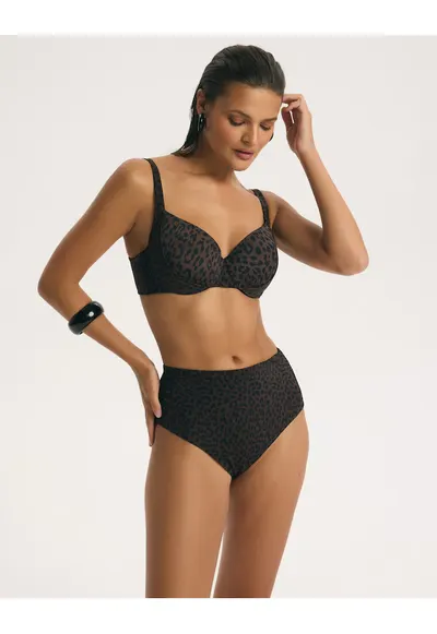 Slip de baie Cu talie inalta dama BASE - Maro bronz