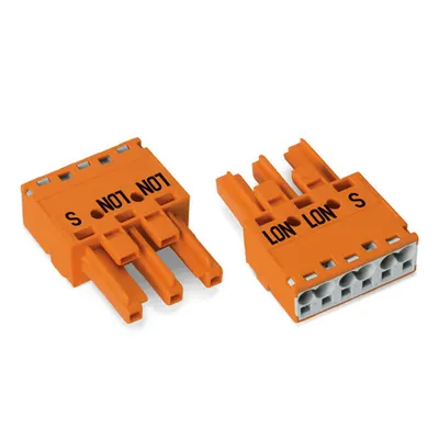 Socket; 3-pole; Cod. R; 4,00 mm²; orange
