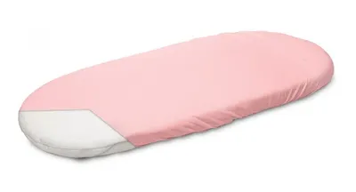 Cearceaf pentru saltea landou copii Sensillo Jersey Roz 75x35 cm din bumbac cu elastic roata,lavabil 40grade
