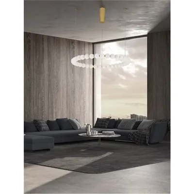 Lampa suspendata PERLA Auriu Metal & Opal Sticla LED 72 Wat 230 Volt 6492Lm 3000K IP20