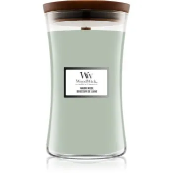 Woodwick Warm Wool lumânare parfumată cu fitil din lemn
