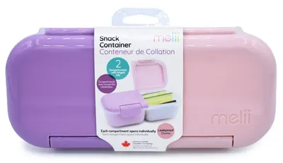 Cutie pentru gustări Melii - 2 compartimente, 480 ml, Blush / Berry