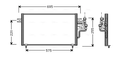 Condensator climatizare potrivit MITSUBISHI COLT V, LANCER VI 1.3 1.6 12.95-09.03