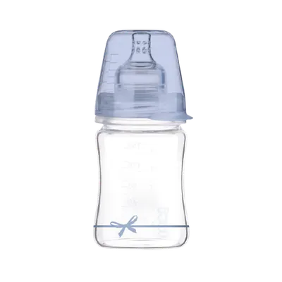 Biberon sticla baieti Diamond Glass Baby Shower, 150ml, LOVI