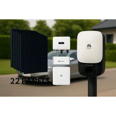 Pachet fotovoltaic monofazat 6kW cu statie incarcare Huawei 7.4kW – solutie eficienta pentru locuinte si incarcarea vehiculului electric