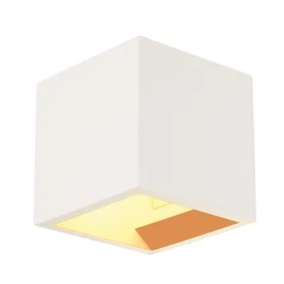 Corp iluminat de perete, aplica, PLASTRA perete QPAR51 lumina, patrat, cub, ipsos alb, max. 42 W