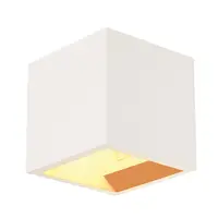Corp iluminat de perete, aplica, PLASTRA perete QPAR51 lumina, patrat, cub, ipsos alb, max. 42 W,