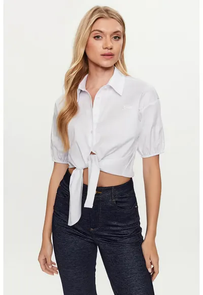 Camasa dama regular fit cu nod frontal W3GH71 - Alb