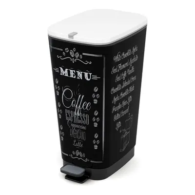 Coș de gunoi negru cu pedală din plastic 45 l Chic Bin – KIS