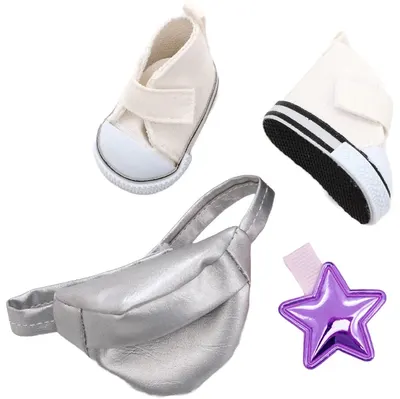 Orange Toys Sweet Sisters accesorii pentru păpuși - adidași albi, snood și geantă gri