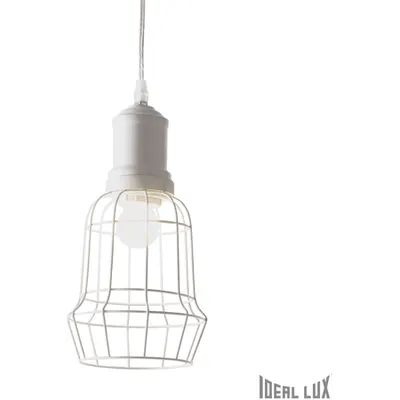 Pendul Cage Patrat, 1 bec, dulie E27, D:170 mm, H:450/1700 mm, Alb