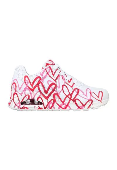 Pantofi sport cu talpa wedge Uno Spread The Love - Rosu/Alb/Roz