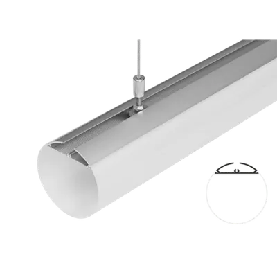 Profil Aluminiu pentru Benzi Led Difuzor-Cilindru 60mm 2m