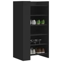 Gossi pantofar, negru, 52x37,5x100 cm, lemn prelucrat