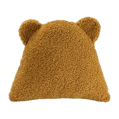 Pernă decorativă pentru copii maro cu tapițerie din țesătură bouclé Bear – Wigiwama