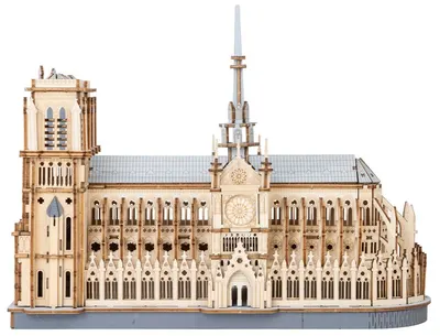 Puzzle 3D din lemn Robo Time din 330 de piese - Catedrala din Paris