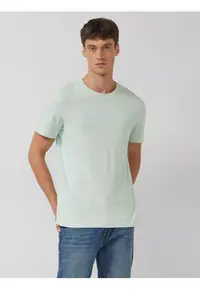 Tricou barbati din bumbac - Regular fit - Verde deschis
