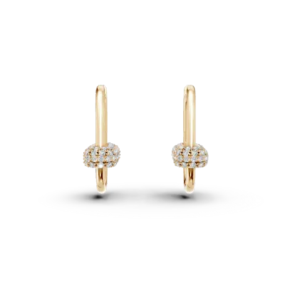 Cercei din aur galben cu diamante de 0.13ct
