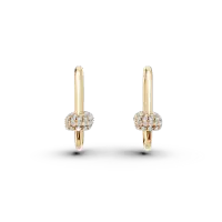 Cercei din aur galben cu diamante de 0.13ct