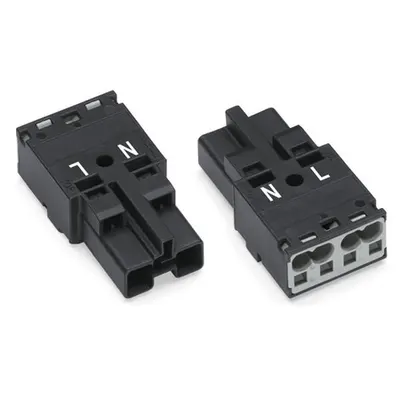 Plug; 2-pole; Cod. A; 4,00 mm²; black