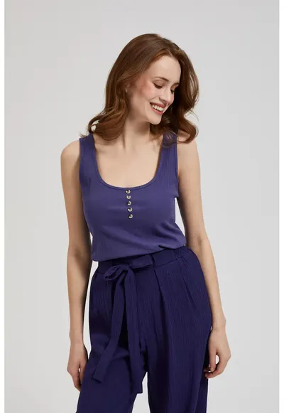 Top violet cu butoane - bumbac - Violet
