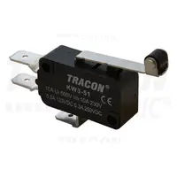 Micro intrerupator cu tija-arc si rola KW3-51 1×CO 10(3)A/230V, 28mm, 6,3x0,8 mm, IP00