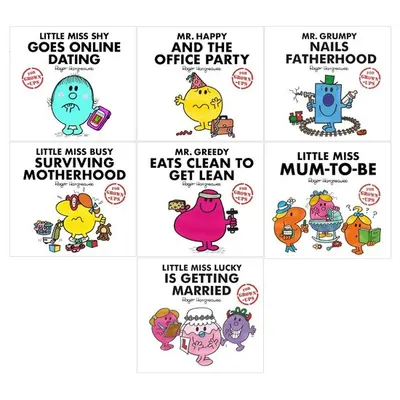 Mr Men And Little Miss for Grown Ups 7 Books Set By Roger Hargreaves