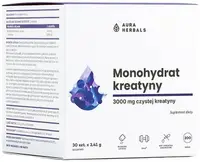 Creatină monohidrat, 3000 mg, 30 pliculețe, Aura Herbals