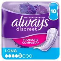 Absorbante pentru incontinenta urinara Discreet Long, 10 bucati, Always
