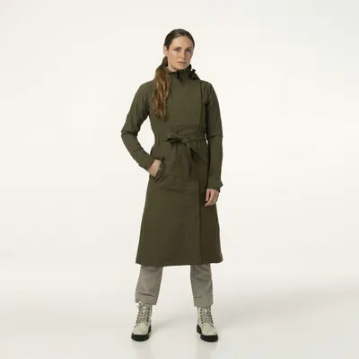 Geacă de ploaie pentru femei Trench Coat impermeabilă și respirabilă verde