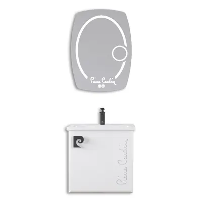 Set mobilier baie Pierre Cardin Star LED suspendat 3 piese alb 60 cm