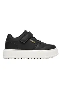 Pantofi sport copii - velcro - negru - piele ecologica