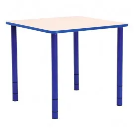 Masa gradinita - Bambino - Patrata - Cant colorat - Inaltime reglabila - Marimea 0-3 – Albastru