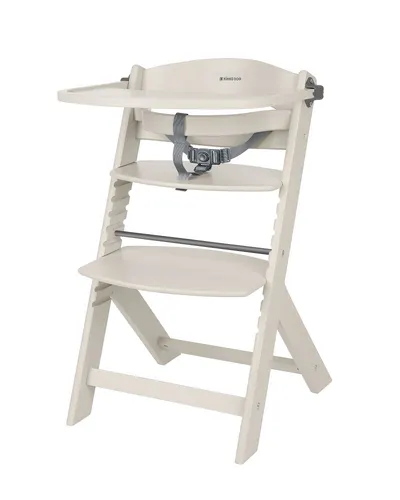 Scaun de masa pentru copii Kikkaboo Nordy Light Beige multifunctional cu structura din lemn,inaltime reglabila 10 nivele,recomandat pana la 10 ani35 kg,centura de siguranta,masuta detasabila