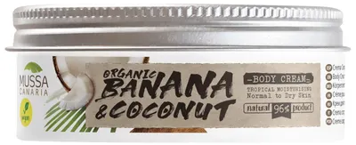Mussa Canaria Cremă de corp, cu banane organice și ulei de cocoș din Insulele Canare, 70 ml
