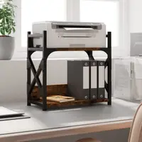 vidaXL Suport imprimantă 2 niveluri stejar fumuriu 40x20x40 cm lemn