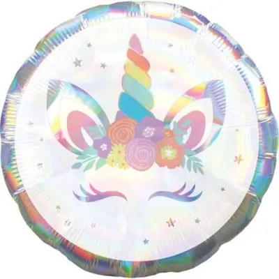 Balon folie unicorn iridescent 43 cm Amscan AM4080801