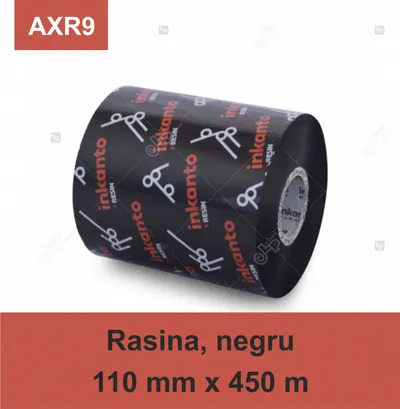 Ribon ARMOR Inkanto AXR9, rasina (resin), negru, 110mmx450M, OUT