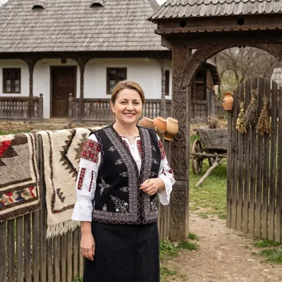 Vesta din stofa traditionala Dafina 2