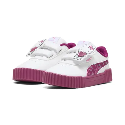 Încălțăminte copii închidere cu scai, imprimeu Hello Kitty Carina 3.0, alb PUMA