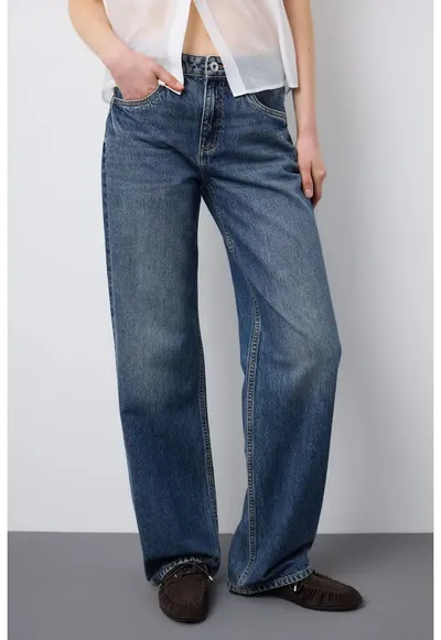 Pantaloni Denim de dama 003570424 - Albastru