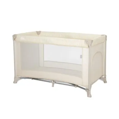 Patut pliabil, Lorelli Torino, 1 nivel, cu saltea inclusa si usa laterala cu fermoar, Beige